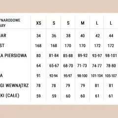 Rozmiar 34 (XS): Wymiary, tabele, jak dobrać idealnie?