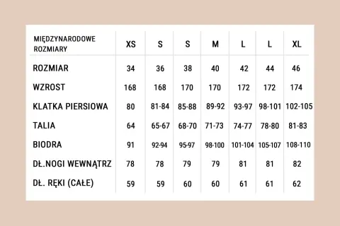 Rozmiar 34 (XS): Wymiary, tabele, jak dobrać idealnie?