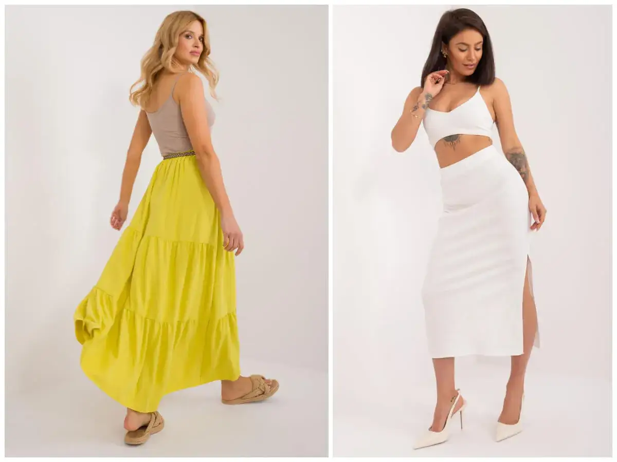 modne fasony bluzek do długich spódnic crop top koszula body