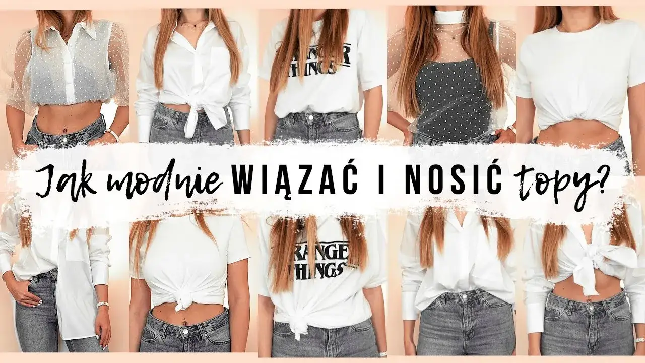 wiązanie bluzki do spodni z wysokim stanem i sp&oacute;dnicy