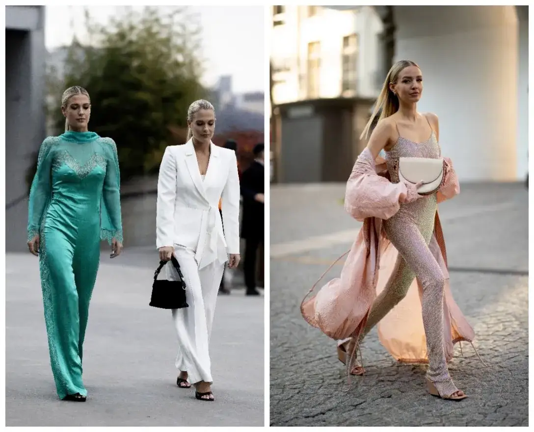kombinezon żakiet total look kontrastowe kolory
