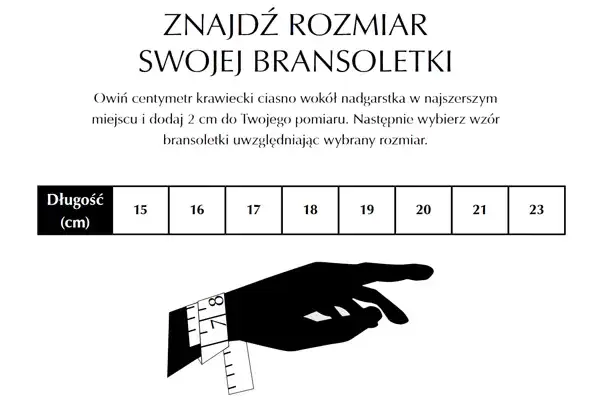Oficjalna tabela rozmiar&oacute;w bransoletek Pandora Moments