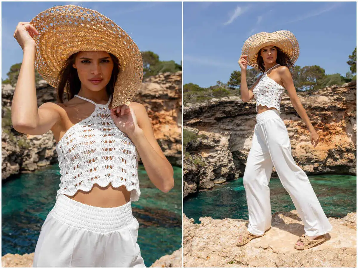 Dzwony crop top boho stylizacje