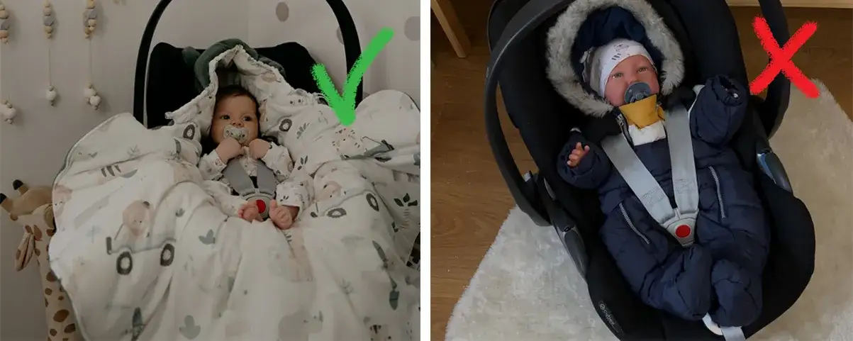 por&oacute;wnanie kombinezon&oacute;w do fotelika bezpieczny niebezpieczny