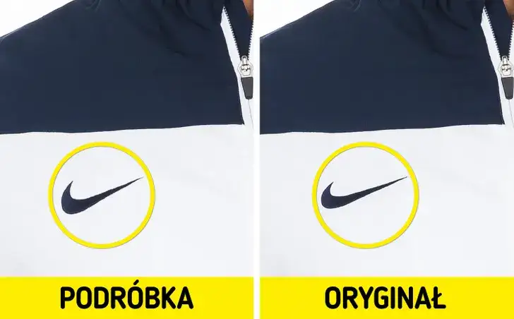 Oryginalna metka Nike na karku vs podr&oacute;bka